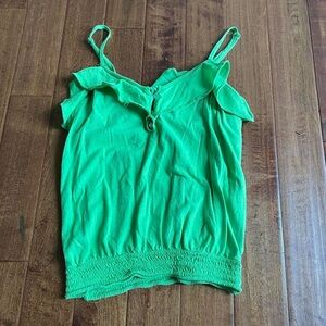 Arizona y2k green ruffle tank